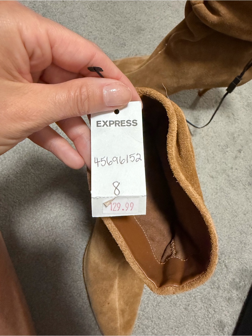 Suede Slouch Pointed-Toe Ankle Boots in Camel - Picture 4 of 6